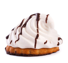 cake with cream and chocolate