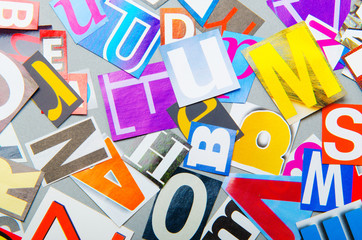 Newspaper clippings with various letters
