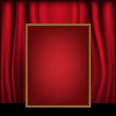 Red Curtain Background Blank Billboard