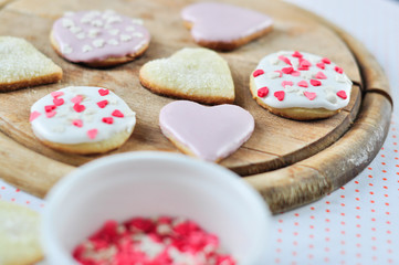 Heart-shaped biscuits