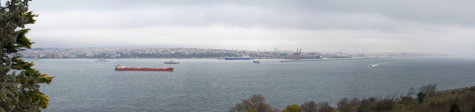 Panorama of the Bosphorus river in Istanbul
