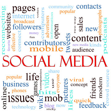 Social Media word concept illustration