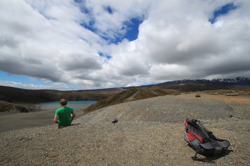 Randonneur au Topngariro