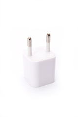 white designed electric plug connector isolate on white screen.