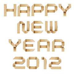 Happy new year 2012  Recycled PaperCraft Background.