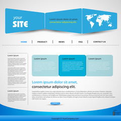 web design vector blue template, easy editable