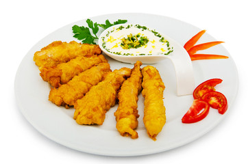 Chicken kebab in the plate
