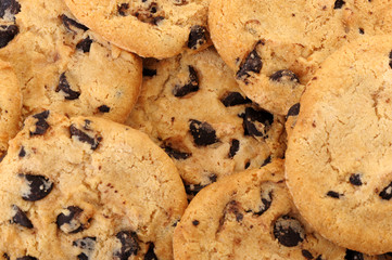 Chocolate chip cookies background