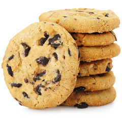 A stack of chocolate chip cookies