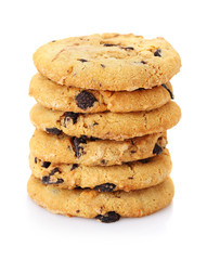 Fototapeta na wymiar A stack of chocolate chip cookies