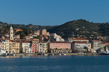 Fototapeta na wymiar Oneglia Harbour, Imperia, Liguria