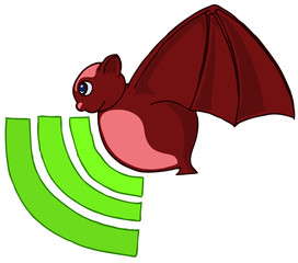 Bat and signal symbol - radar