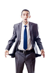 Businessman with empty pockets