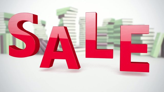 Sale sign on animated background