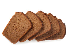slices of brown bread isolated