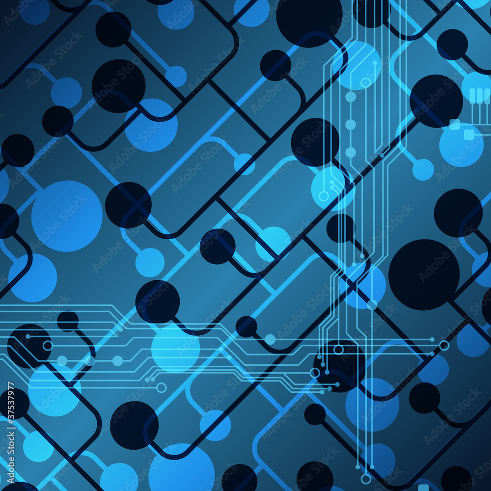 Poster abstract virtual chip communication background.