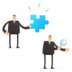 set of funny cartoon businessman