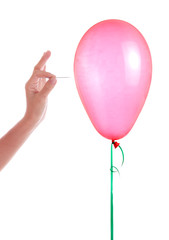 Hand wiht needle and balloon