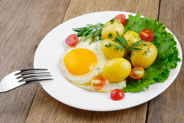Fried egg with potato