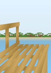 Footbridge on the river.