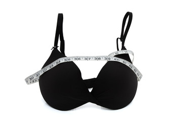 Black Bra with a measuring tape