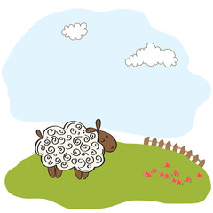 cute baby shower card with sheep