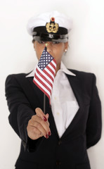 Frau mit Amerikaflagge