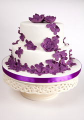 Cake with purple flowers