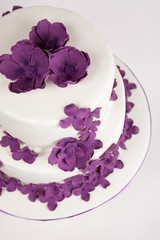 Cake with purple flowers
