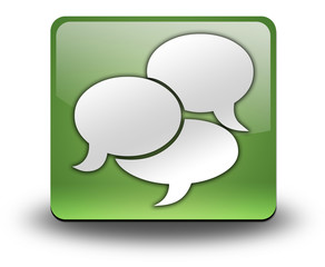 Green 3D Effect Icon "Chat"