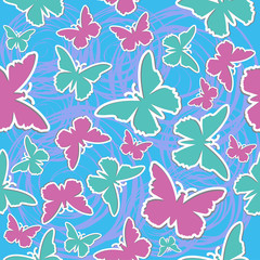 Butterfly seamless vector background