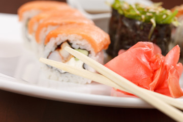 sushi on the plate