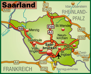 Bundesland Saarland und Umgebung