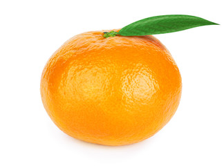 Fresh tangerine with leaves