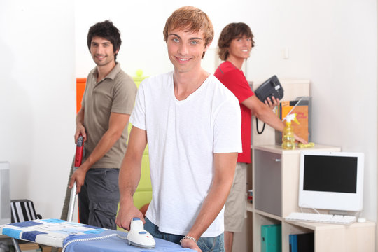 Students cleaning