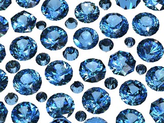 Set of Round blue sapphire. Gemstone