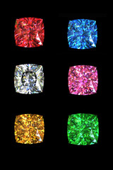Garnet gems isolated on black background