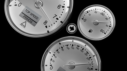 Naklejka premium Dashboard detail 3d on black background ( high resolution )