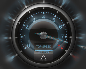 Tachometer white 3D render ( high resolution )