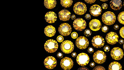 Jewelry gems roung shape on white background