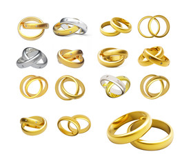 Collection of gold wedding rings