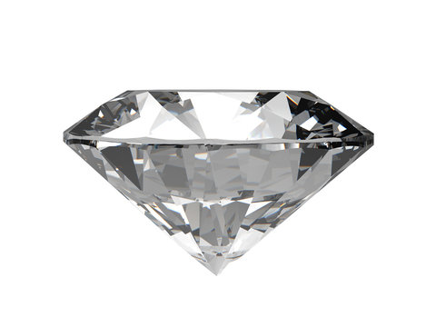 Round brilliant cut diamond perspective isolated