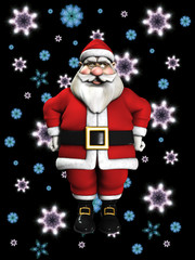 Santa Claus And Snowflakes