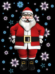 Santa Claus And Snowflakes