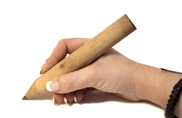 écriture a crayon