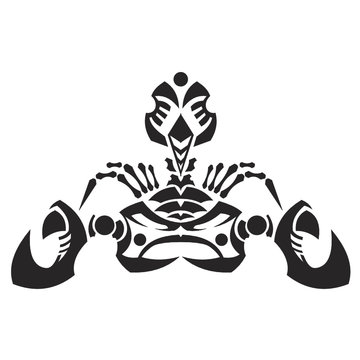 scorpion tattoo symbol isolated on white background