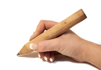 écrire a crayon en bois