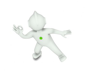 いいねのサインをするひとの3Dのイラスト