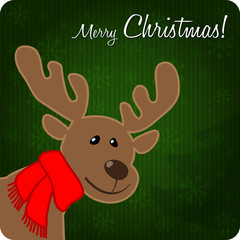 Merry Christmas Rudolph Porträt in Gruen