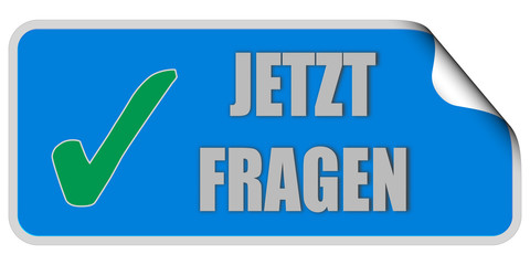 CB-Sticker blau eckig curl oben JETZT FRAGEN